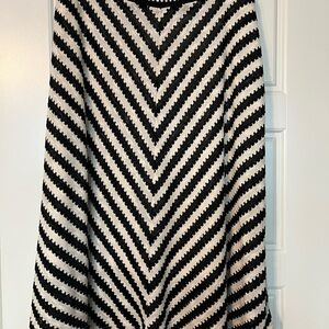 Zac & Rachel Black and White Chevron Midi Skirt